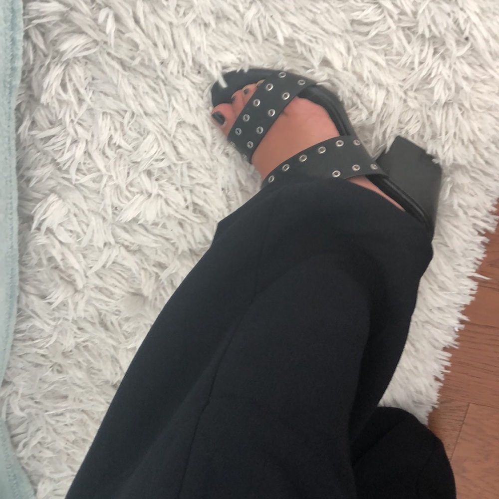 Super cute Rebecca Minkoff heels silver studded on black leather - Picture 13 of 16